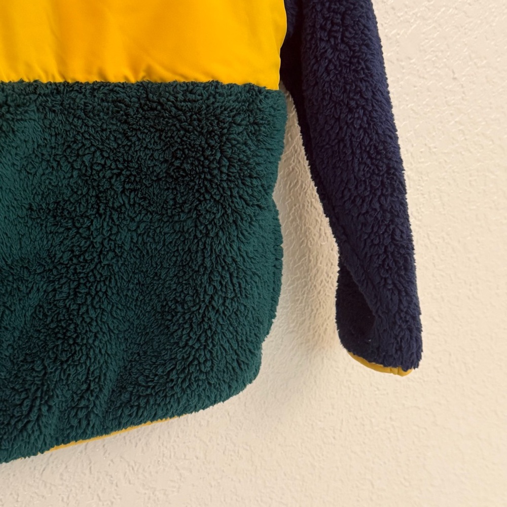 Levis Boys XS 4-5 Colorblocked Sherpa Half Zip Pullover Sweatshirt Blue Yellow - Picture 9 of 11